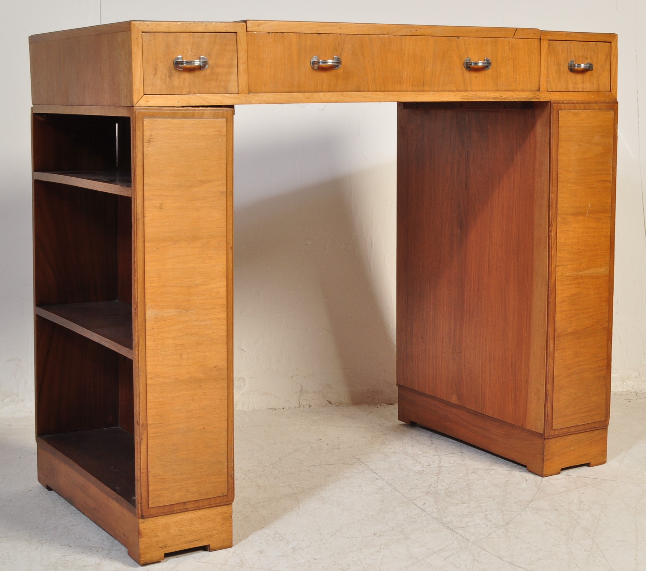 EARLY 20TH CENTURY ART DECO WALNUT DESK