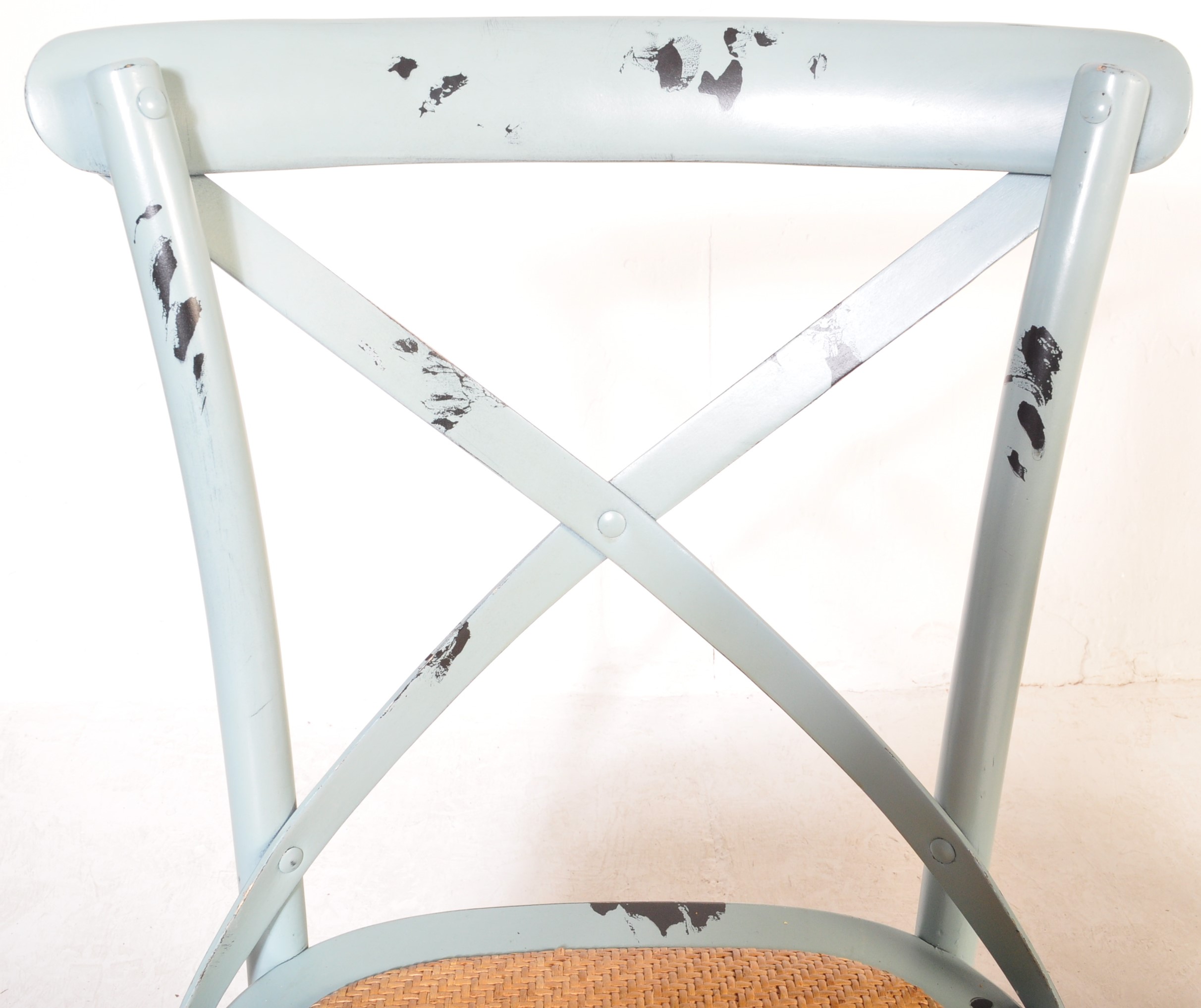 SET 20TH CENTURY PALE BLUE BENTWOOD CAFE DINING CHAIRS - Image 5 of 7