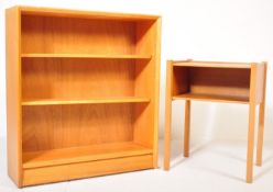 RETRO 20TH CENTURY TEAK BOOKCASE & BEDSIDE TABLE