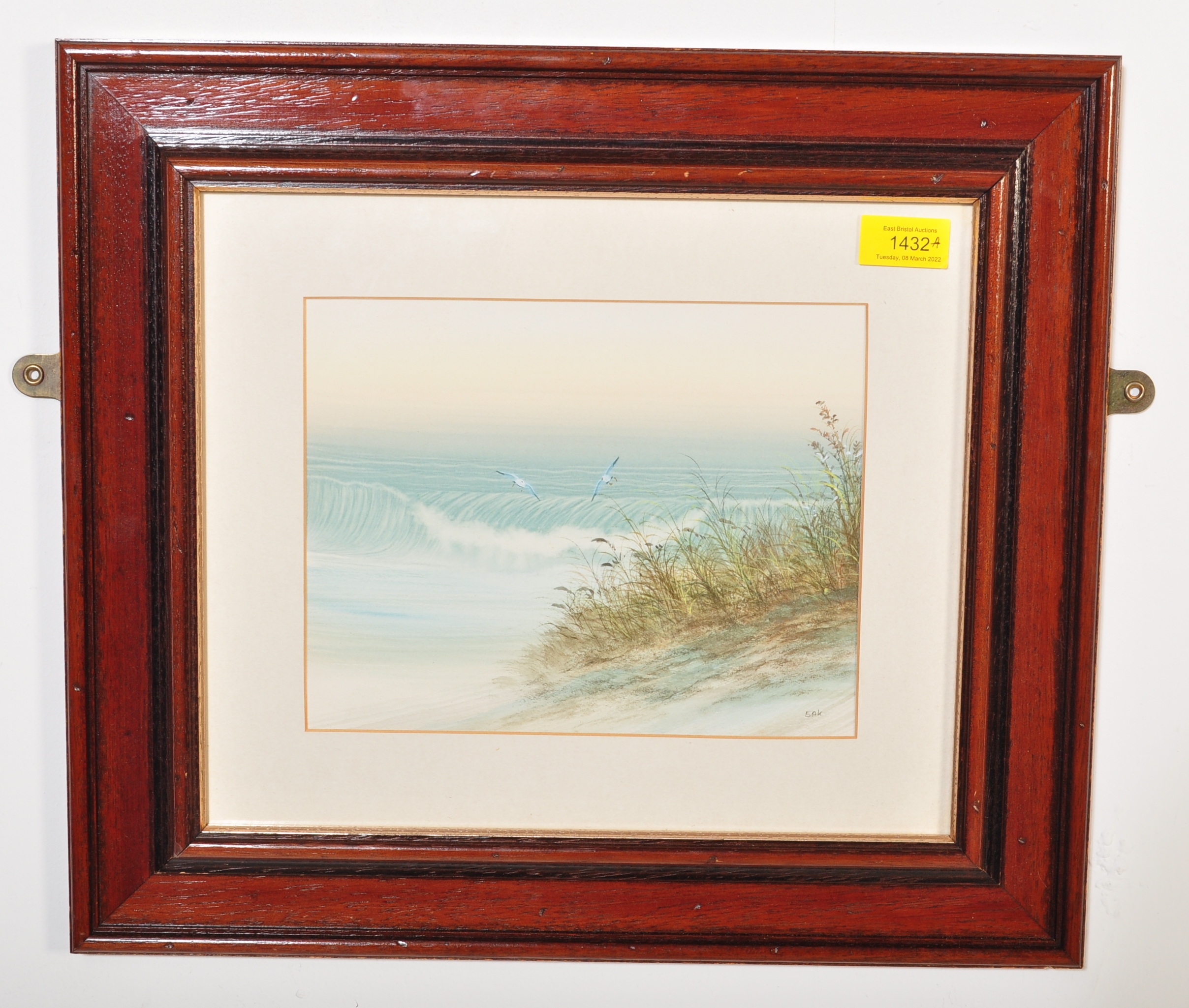 TWO 20TH CENTURY WATERCOLOUR PAINTINGS BEACH SCENES - Image 2 of 10