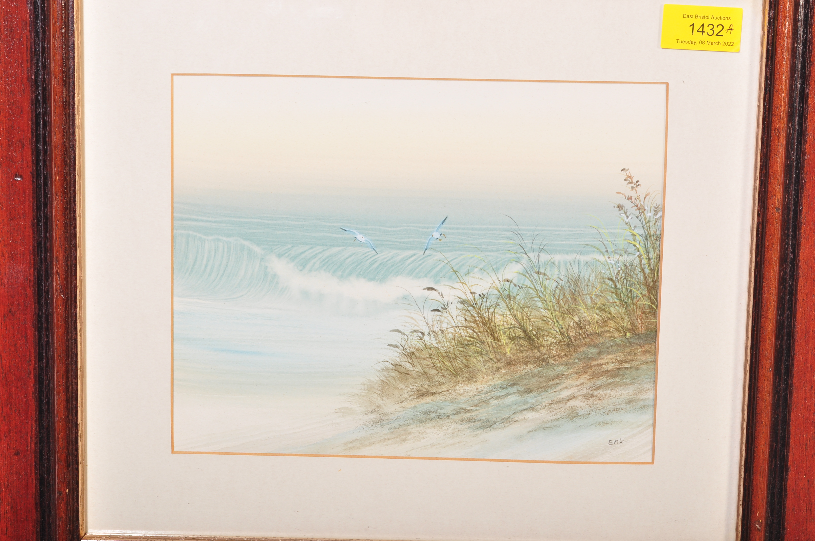 TWO 20TH CENTURY WATERCOLOUR PAINTINGS BEACH SCENES - Image 3 of 10