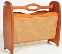 COLLECTION OF FOUR RETRO VINTAGE MID 20TH CENTURY TEAK WOOD MAGAZINE RACKS