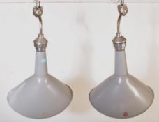 BENJAMIN RLM CRYSTEEL - PAIR OF INDUSTRIAL LIGHT SHADES