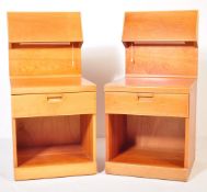 RETRO MID CENTURY TEAK WOOD BEDSIDE CABINETS / TABLES