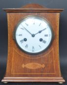 EDWARDIAN INLAID EIGHT DAY MOVEMENT MANTEL CLOCK