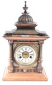 EDWARDIAN 1910 OAK CASED SPIRE TOP MANTEL CLOCK