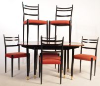 RETRO 1960S G PLAN DROP LEAF DINIG TABLE & 6 CHAIRS