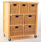 CONTEMPORARY SCHOOL STUDIO WICKER CHEST / CABINET