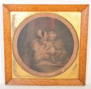 19TH CENTURY VICTORIAN BIRDS EYE MAPLE FRAMED PRINT