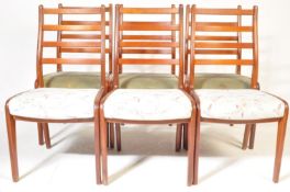 G-PLAN - SIX MID CENTURY TEAK LADDER-BACK DINING CHAIRS