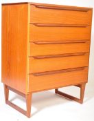 RETRO VINTAGE MID 20TH CENTURY TEAK WOOD CHEST OF DRAWERS