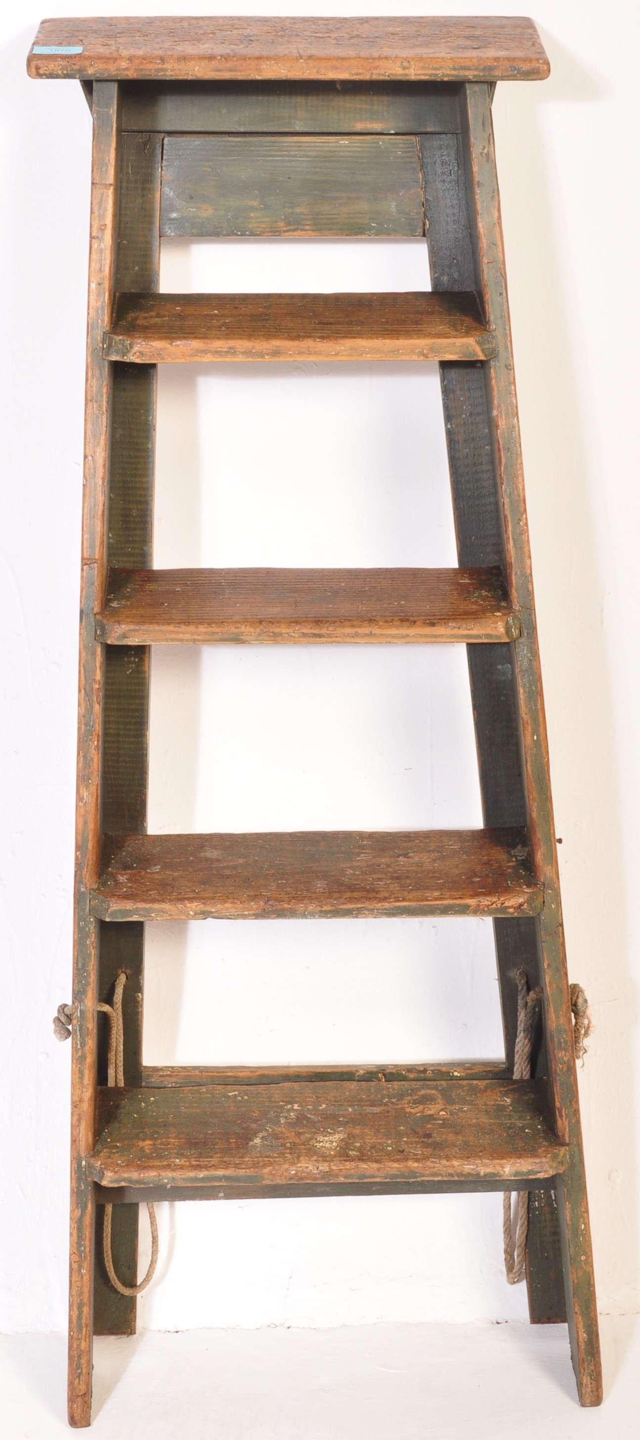 EARLY 20TH CENTURY FOLDING PINE A FRAME STEP LADDER - Image 7 of 7