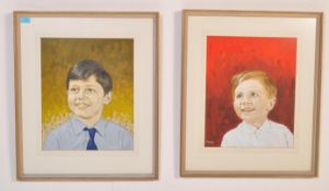 DAVID NOCKELS 1968 TWO WATERCOLOUR PORTRAITS