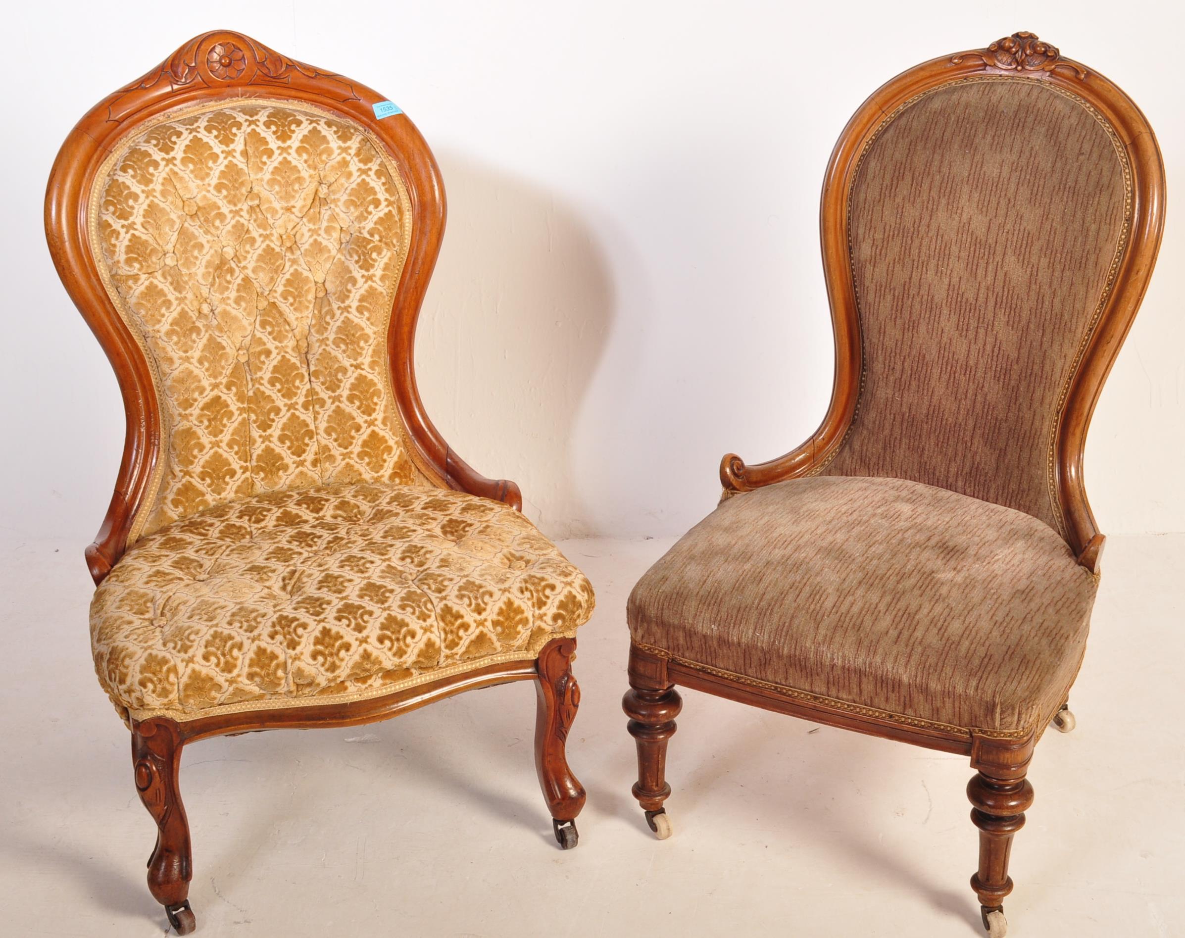 VICTORIAN 19TH CENTURY MAHOGANY NURSING CHAIR & OTHER - Image 2 of 14