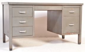 RETRO MID CENTURY METAL TWIN PEDESTAL DESK