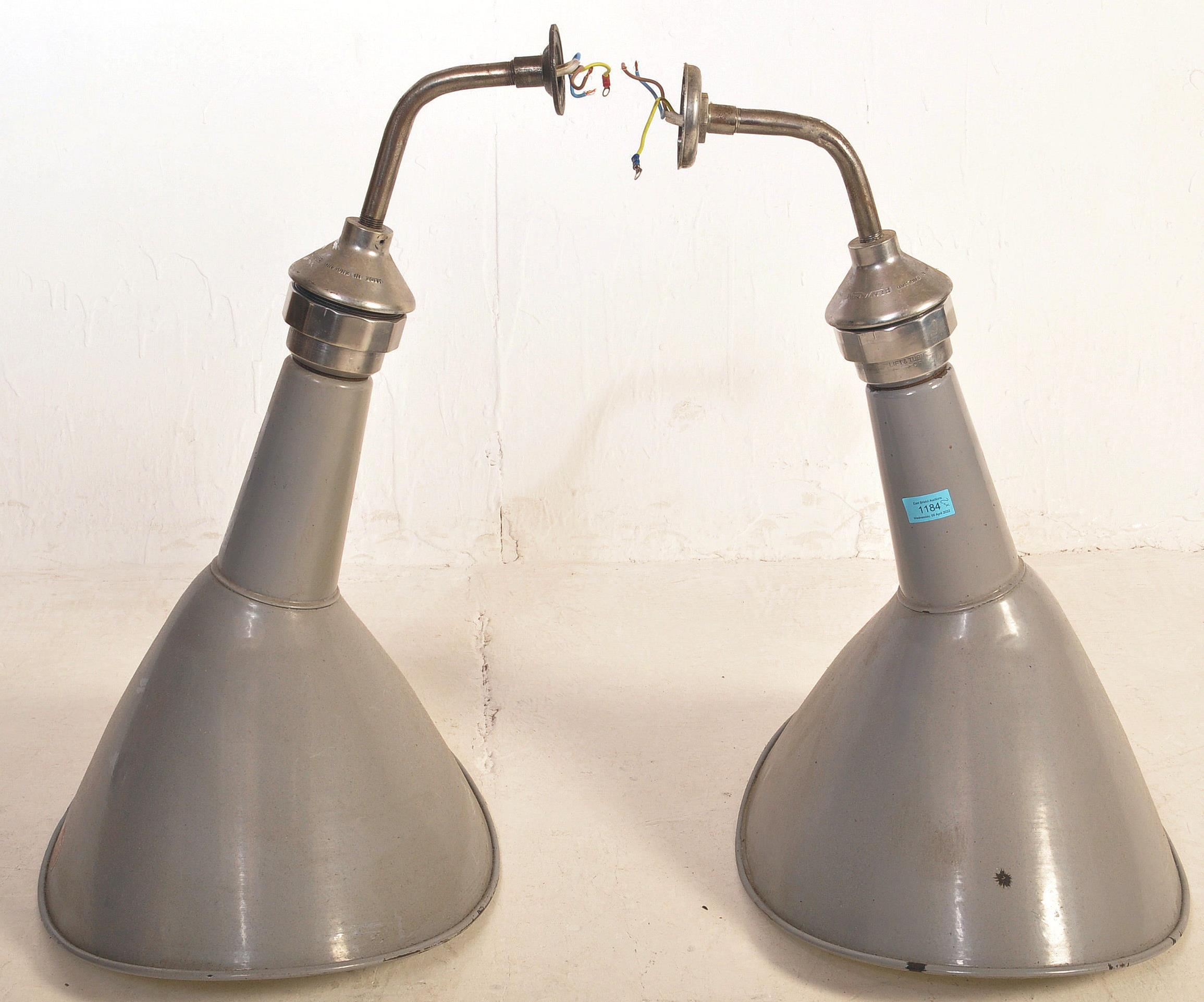 BENJAMIN RLM CRYSTEEL - PAIR OF INDUSTRIAL LIGHT SHADES - Image 2 of 5