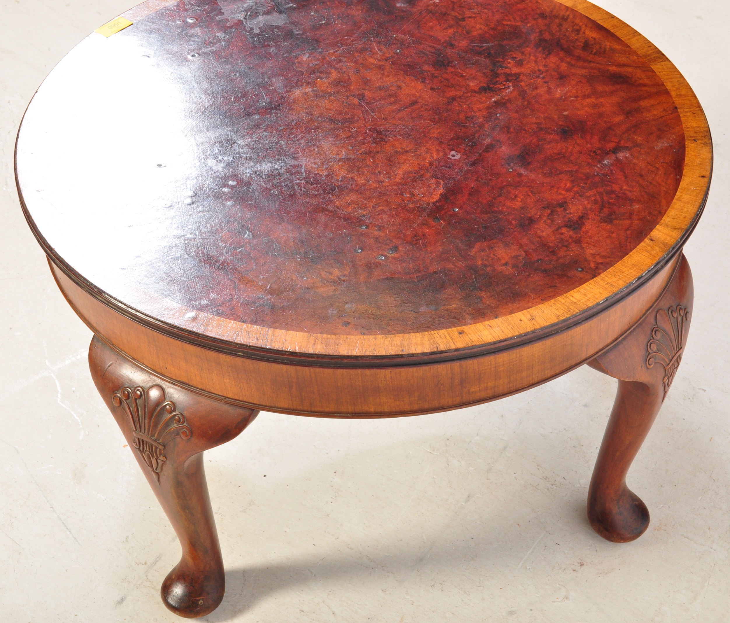 20TH CENTURY QUEEN ANNE REVIVAL WALNUT COFFEE TABLE - Image 6 of 6