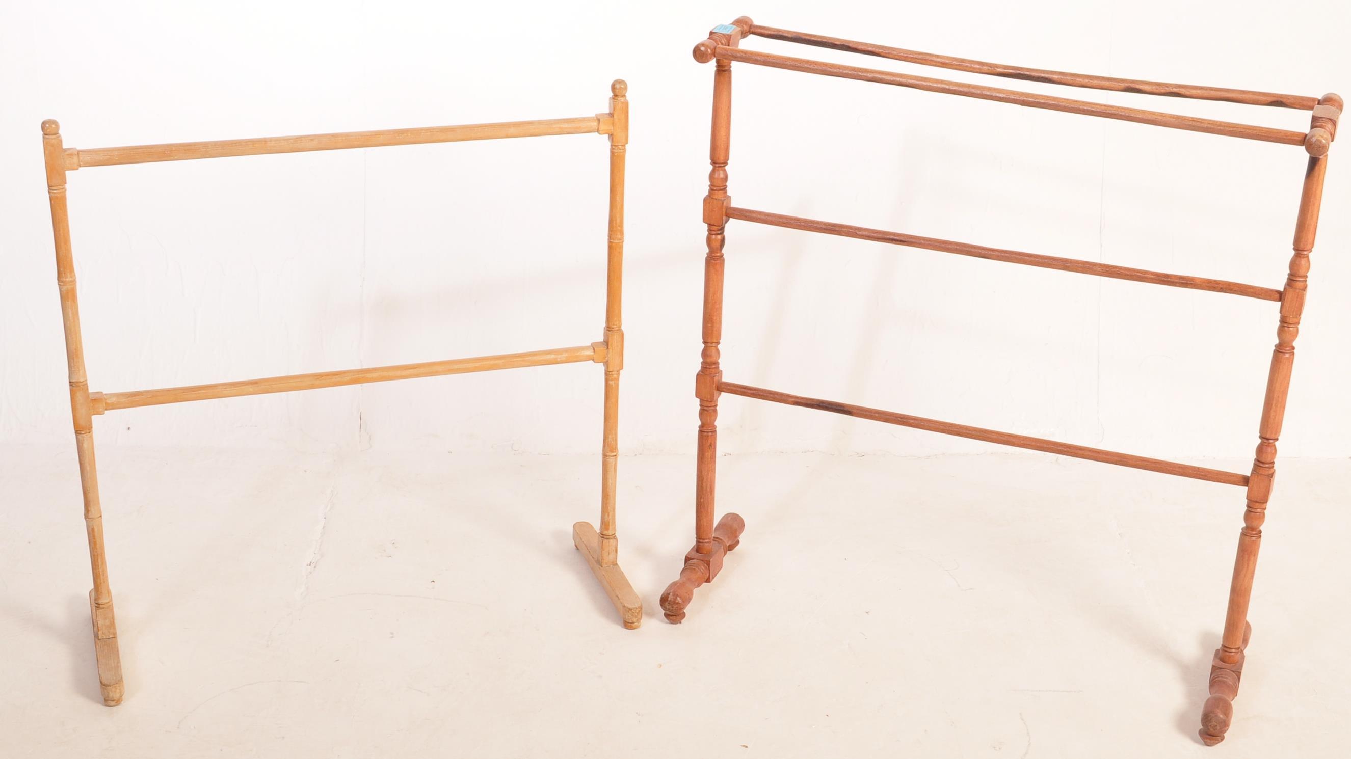 VICTORIAN 19TH CENTURY PINE TOWEL RAIL STAND & OTHER - Image 2 of 6