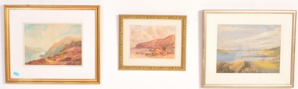 ASSORTMENT OF THREE VINTAGE LANDSCAPE WATERCOLOURS & PASTEL