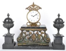 EARLY 20TH CENTURY SLATE & METAL MANTEL CLOCK