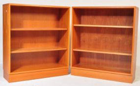 TWO RETRO VINTAGE MID 20TH CENTURY OPEN FACED BOOKCASES