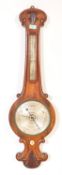 19TH CENTURY MERCURY MAHOGANY & ROSEWOOD BAROMETER