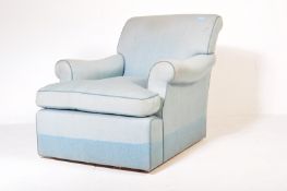 EARLY 20TH CENTURY HOWARD MANNER BLUE ARMCHAIR