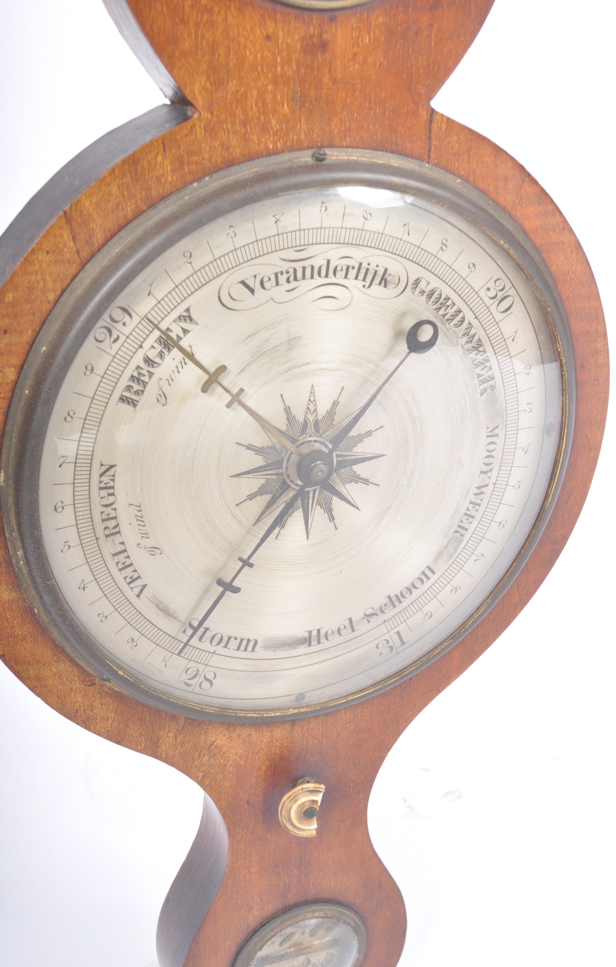 19TH CENTURY MAHOGANY BANJO MERCURY WALL BAROMETER - Image 5 of 8