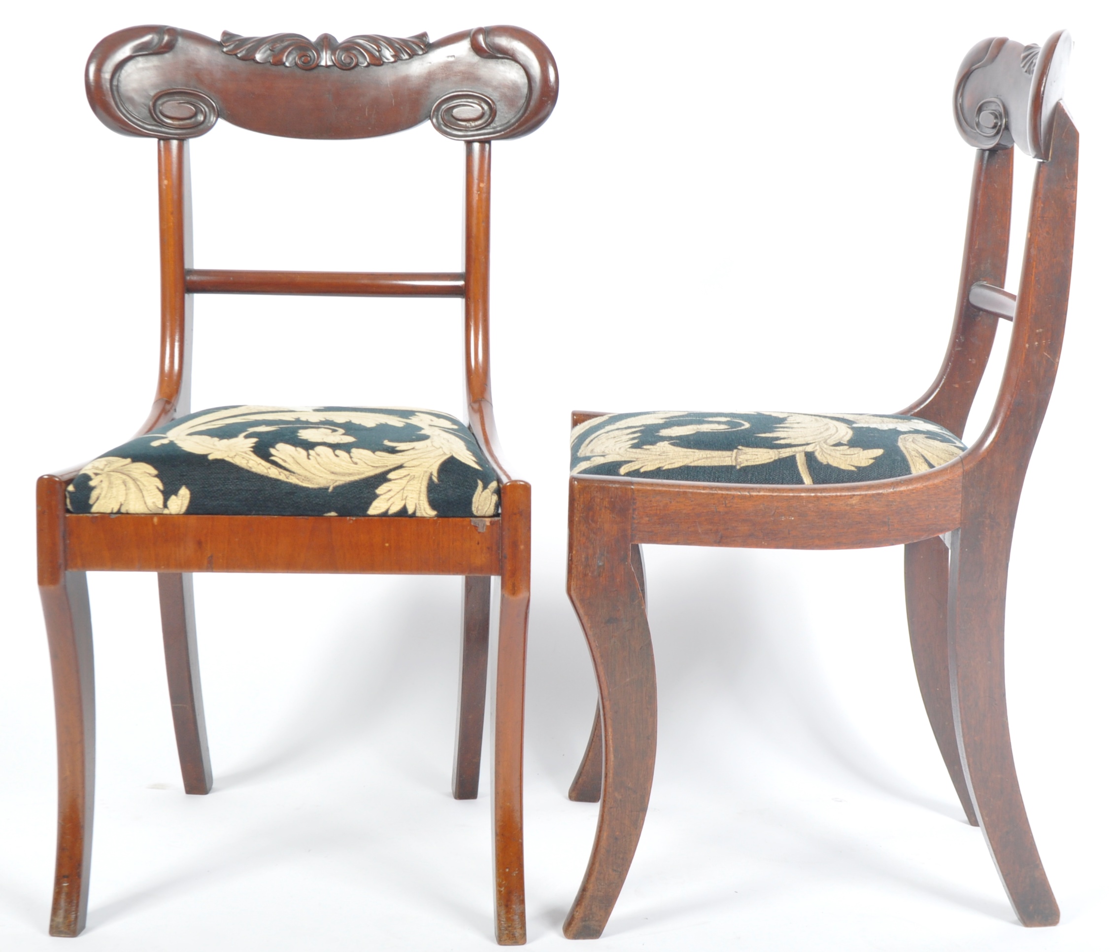 4 REGENCY 19TH CENTURY MAHOGANY BAR BACK DINING CHAIRS - Image 5 of 7