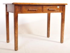 1950S OAK AIR MINISTRY WRITING TABLE DESK