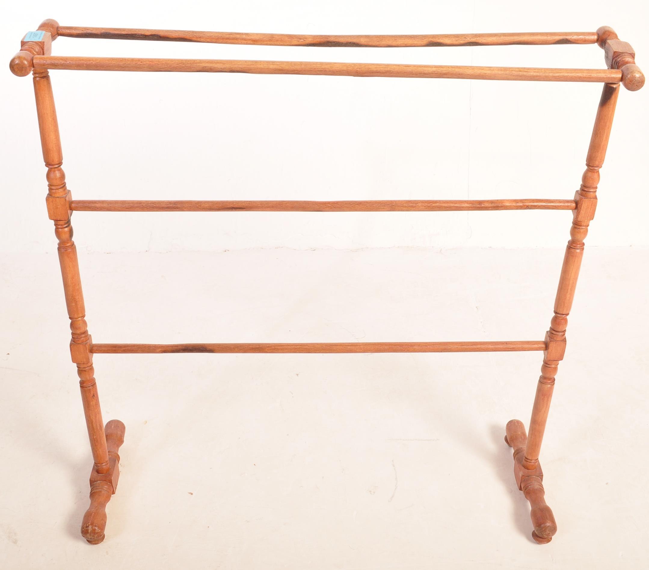 VICTORIAN 19TH CENTURY PINE TOWEL RAIL STAND & OTHER - Image 5 of 6