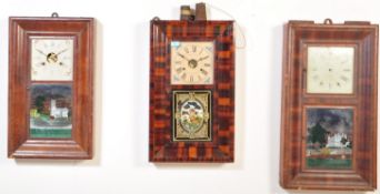 COLLECTION OF THREE EARLY 20TH CENTURY AMERICAN WALL HANGING STATION CLOCKS