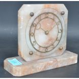 1950s ART DECO ALABASTER MANTEL CLOCK