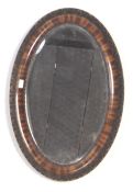 EDWARDIAN FAUX TORTOISESHELL OVAL WALL MIRROR