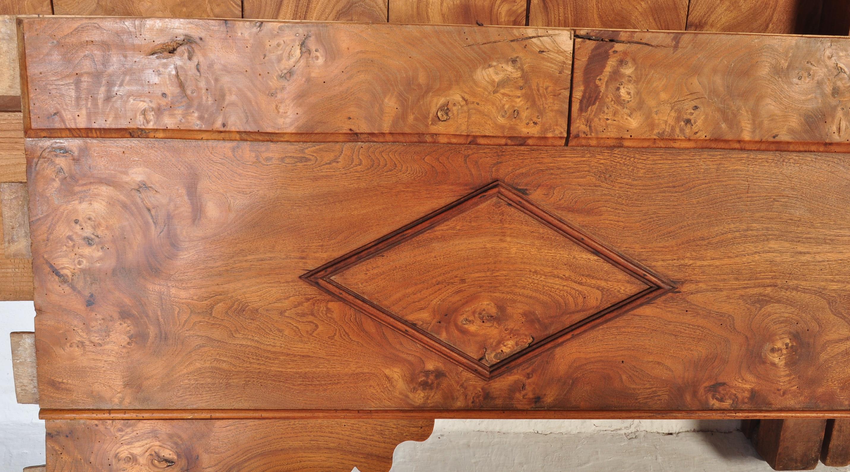 A 19TH CENTURY FRENCH RUSTIC WALNUT BED FRAME BEDSTEA - Image 4 of 9