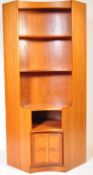 NATHAN - SQUARES PATTERN - RETRO VINTAGE TEAK CORNER BOOKCASE