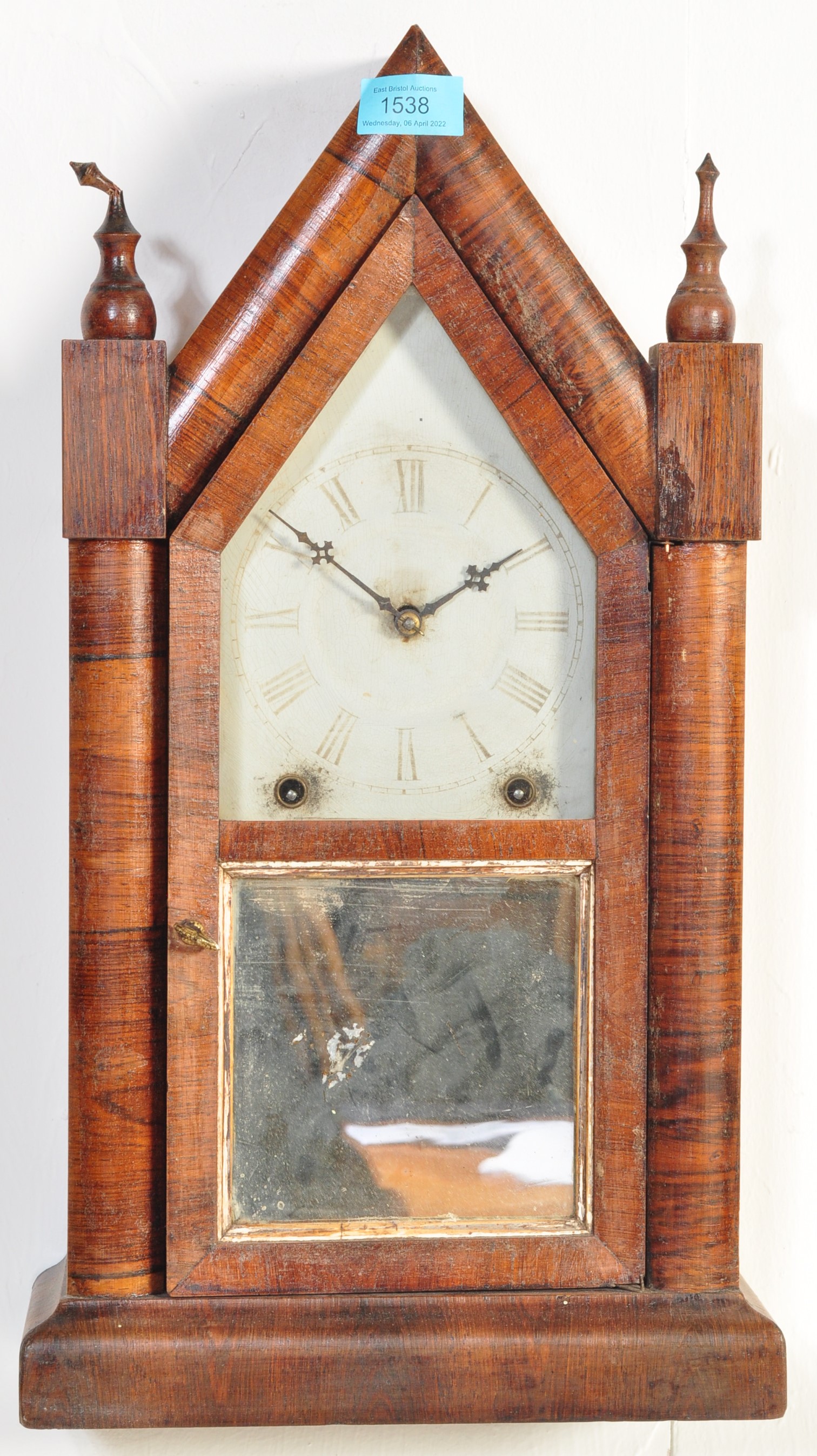 VICTORIAN 19TH CENTURY 8 DAY MANTEL CLOCK & SPIRE CLOCK