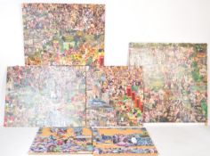 COLLECTION OF DECOUPAGE STRETCHE CANVAS WALL HANGINGS