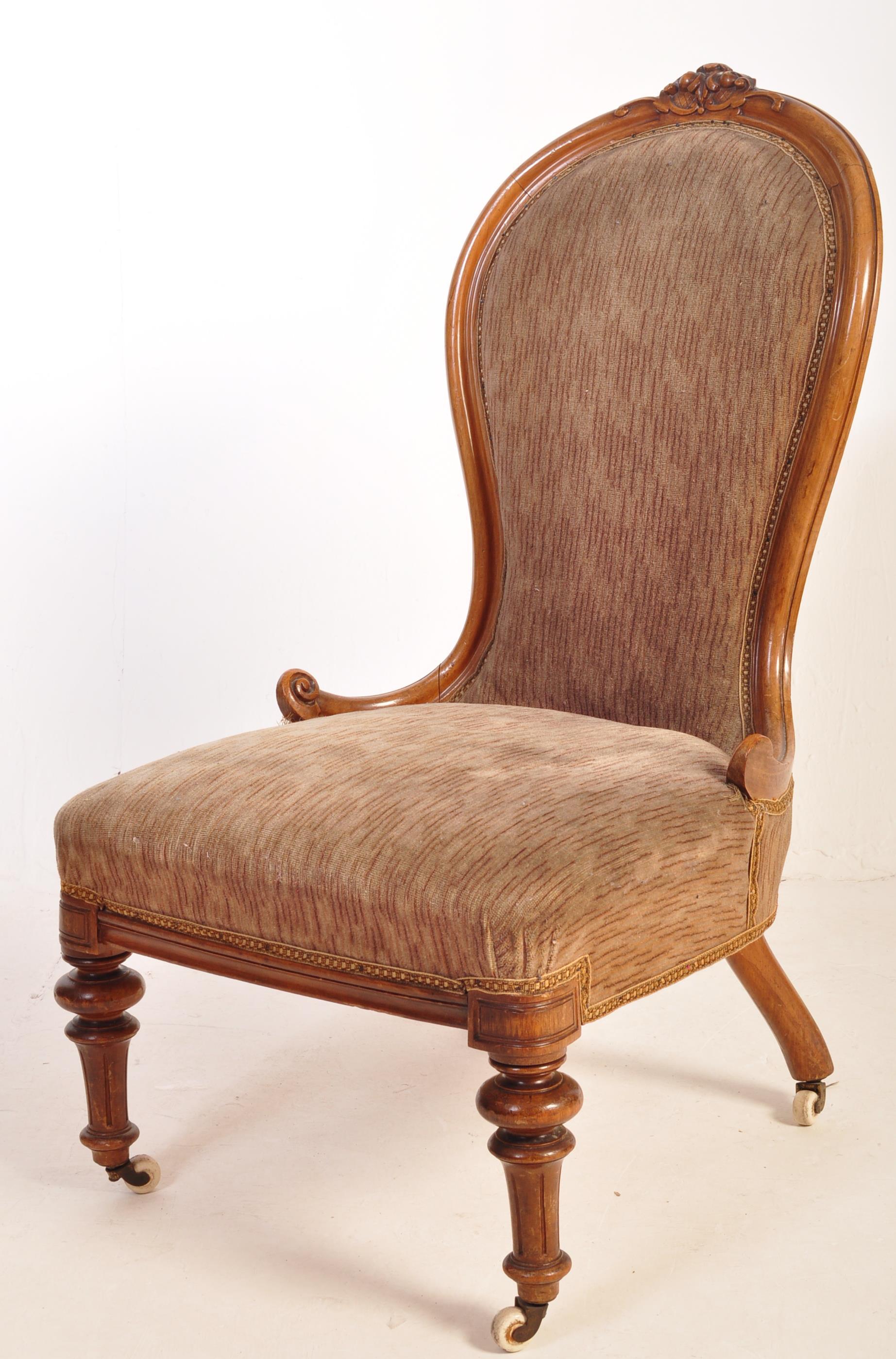 VICTORIAN 19TH CENTURY MAHOGANY NURSING CHAIR & OTHER - Image 9 of 14