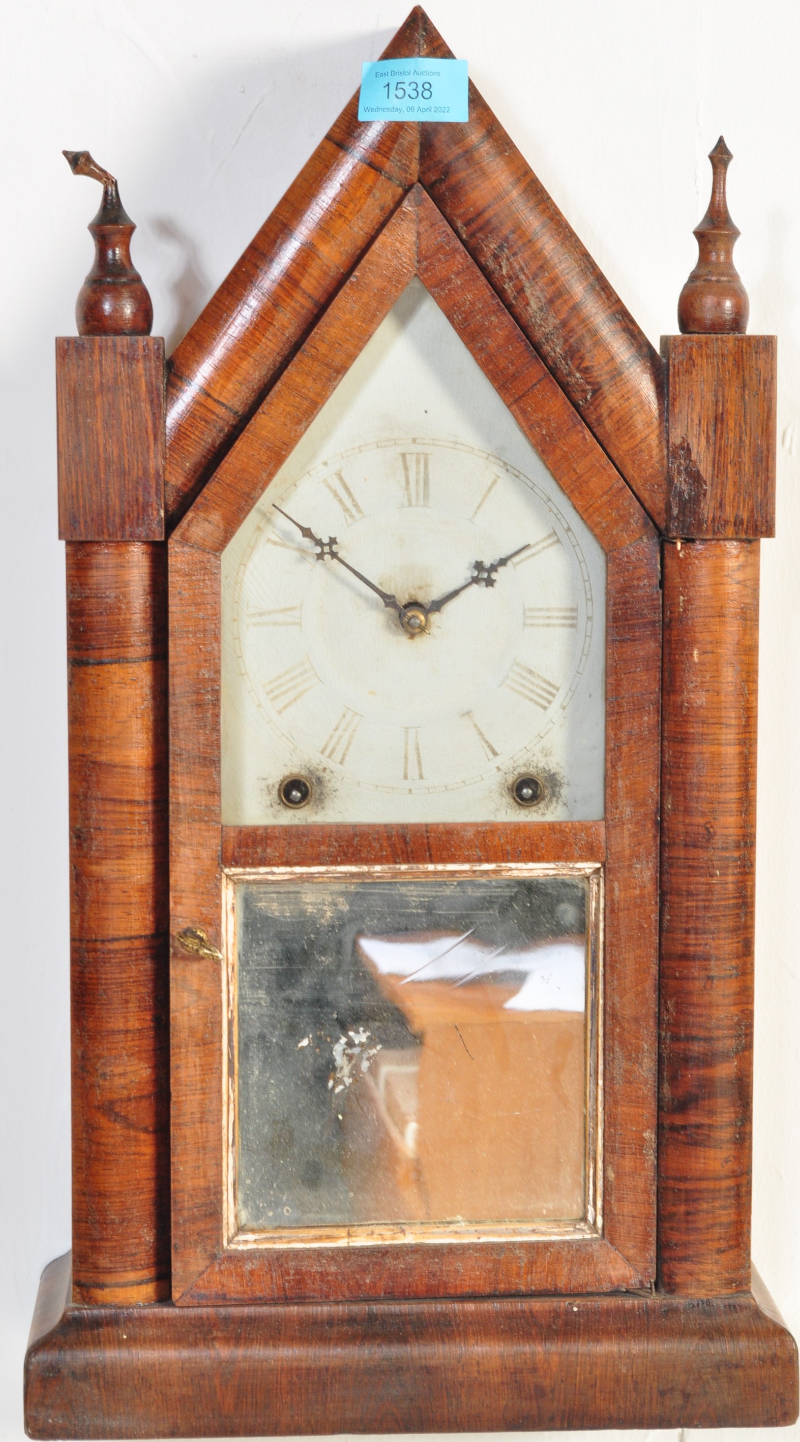 VICTORIAN 19TH CENTURY 8 DAY MANTEL CLOCK & SPIRE CLOCK - Image 2 of 7