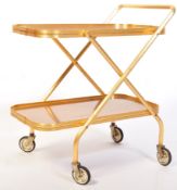 RETRO VINTAGE MID 20TH CENTURY CIRCA 1960S GILT METAL FOLDING TROLLEY