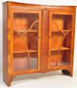 1930'S ART DECO WALNUT CHINA DISPLAY CABINET VITRINE