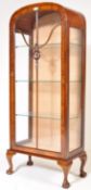 QUEEN ANNE REVIVAL DONE TOP WALNUT CHINA DISPLAY CABINET