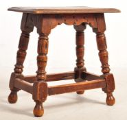 JOINED STOOL - 17TH CENTURY STYLE - OAK PLANK SEAT