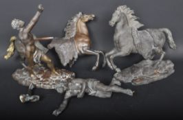 19TH CENTURY BRONZE MARLEY HORSE FIGURES