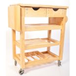 20TH CENTURY PINE T&G WOODWARE BUTCHERS TROLLEY