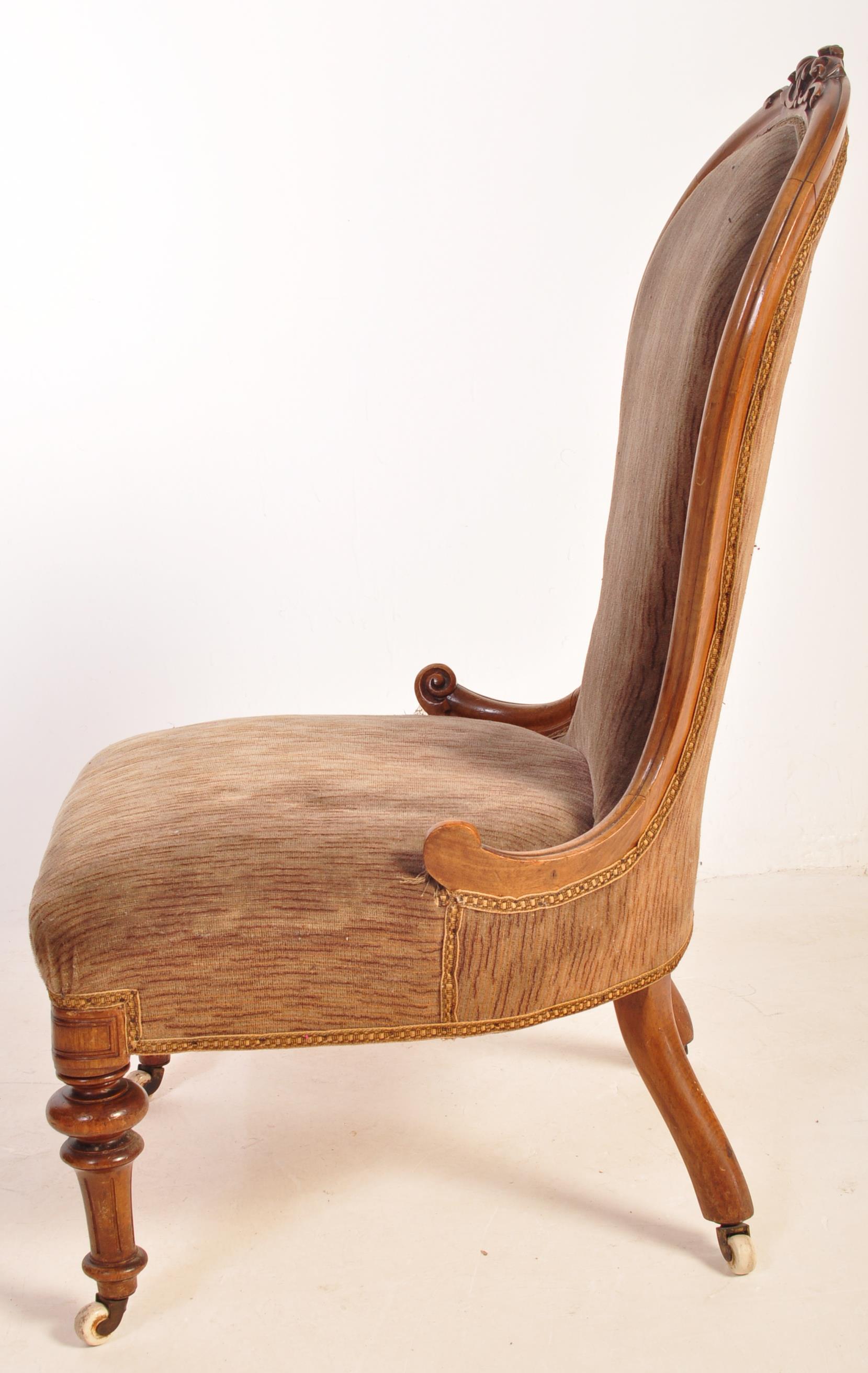 VICTORIAN 19TH CENTURY MAHOGANY NURSING CHAIR & OTHER - Image 14 of 14