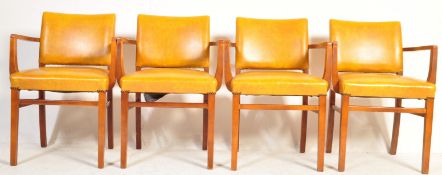 RETRO 4 LEATHER & BEECH MID CENTURY CARVER CHAIRS