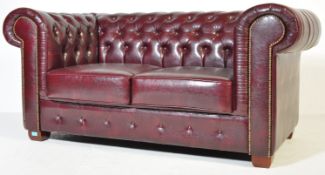 VINTAGE RETRO CHESTERFIELD TWO SEATER LEATHER SOFA