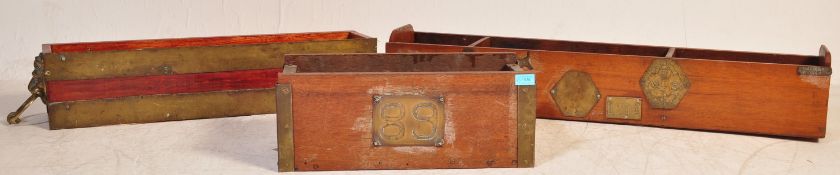 COLLECTION OF 20TH CENTURY WOODEN TROUGHS BOOK STANDS